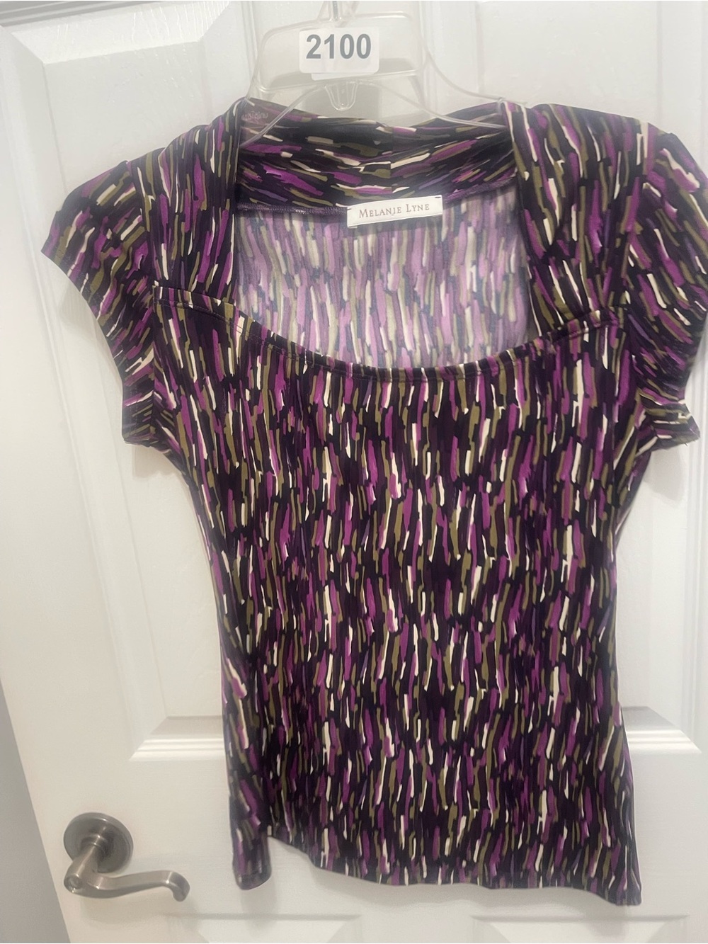 Melanie Lyne Purple Brushstroke Short Sleeve Tee
